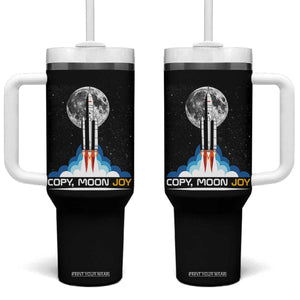 Copy Moon Joy Tumbler With Handle Rocket Launch Full Moon TS14 One Size: 40 oz Black Print Your Wear