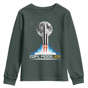 Copy Moon Joy Youth Sweatshirt Rocket Launch Full Moon TS14 Dark Forest Green Print Your Wear