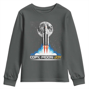 Copy Moon Joy Youth Sweatshirt Rocket Launch Full Moon TS14 Dark Heather Print Your Wear