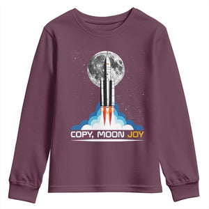 Copy Moon Joy Youth Sweatshirt Rocket Launch Full Moon TS14 Maroon Print Your Wear