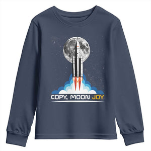 Copy Moon Joy Youth Sweatshirt Rocket Launch Full Moon TS14 Navy Print Your Wear