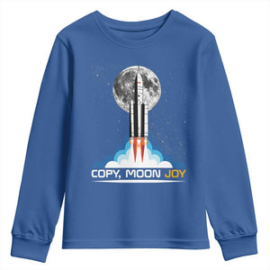 Copy Moon Joy Youth Sweatshirt Rocket Launch Full Moon TS14 Royal Blue Print Your Wear