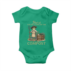 That's It You're Going in the Compost Baby Onesie Funny Frog Gardener Meme TS14 Irish Green Print Your Wear