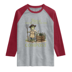 That's It You're Going in the Compost Raglan Shirt Funny Frog Gardener Meme TS14 Heather Gray Heather Red Print Your Wear
