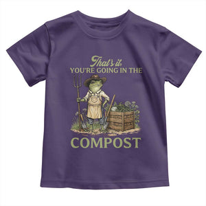That's It You're Going in the Compost Toddler T Shirt Funny Frog Gardener Meme TS14 Purple Print Your Wear