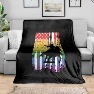 Rodeo Gay Cowboy Western LGBTQ Rainbow Flag Throw Blanket TS14 Print Your Wear