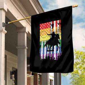 Rodeo Gay Cowboy Western LGBTQ Rainbow Flag Garden Flag TS14 Print Your Wear