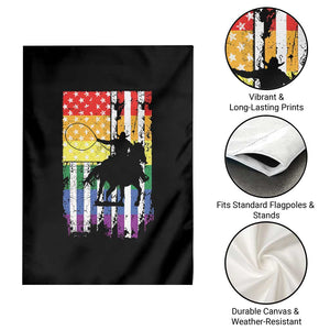 Rodeo Gay Cowboy Western LGBTQ Rainbow Flag Garden Flag TS14 Print Your Wear