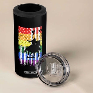 Rodeo Gay Cowboy Western LGBTQ Rainbow Flag 4 in 1 Can Cooler Tumbler TS14 Print Your Wear