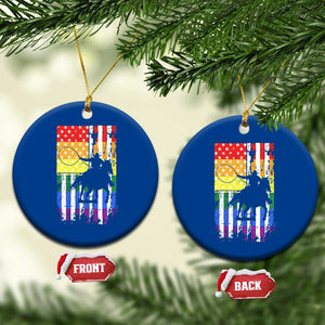 Rodeo Gay Cowboy Western LGBTQ Rainbow Flag Ceramic Ornament TS14 1pc Blue Print Your Wear
