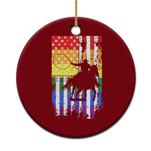 Rodeo Gay Cowboy Western LGBTQ Rainbow Flag Ceramic Ornament TS14 1pc Red Print Your Wear