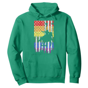 Rodeo Gay Cowboy Western LGBTQ Rainbow Flag Hoodie TS14 Irish Green Print Your Wear