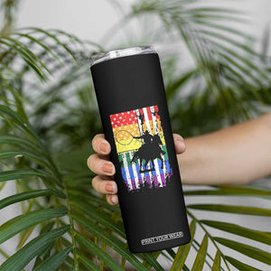 Rodeo Gay Cowboy Western LGBTQ Rainbow Flag Skinny Tumbler TS14 Print Your Wear