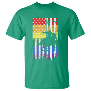Rodeo Gay Cowboy Western LGBTQ Rainbow Flag T Shirt TS14 Irish Green Print Your Wear