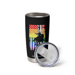 Rodeo Gay Cowboy Western LGBTQ Rainbow Flag Tumbler Cup TS14 Print Your Wear
