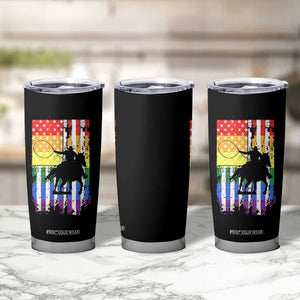 Rodeo Gay Cowboy Western LGBTQ Rainbow Flag Tumbler Cup TS14 Print Your Wear