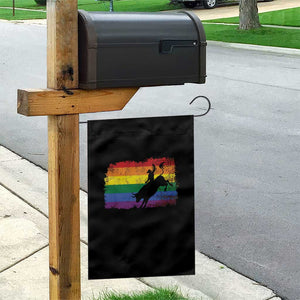 Rodeo Cowboy Bull Rider Western LGBTQ Rainbow Flag Garden Flag TS14 Print Your Wear