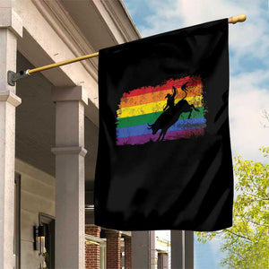 Rodeo Cowboy Bull Rider Western LGBTQ Rainbow Flag Garden Flag TS14 Print Your Wear