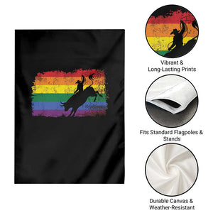 Rodeo Cowboy Bull Rider Western LGBTQ Rainbow Flag Garden Flag TS14 Print Your Wear