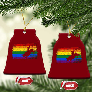 Rodeo Cowboy Bull Rider Western LGBTQ Rainbow Flag Ceramic Ornament TS14 Print Your Wear