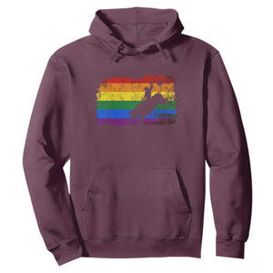 Rodeo Cowboy Bull Rider Western LGBTQ Rainbow Flag Hoodie TS14 Maroon Print Your Wear