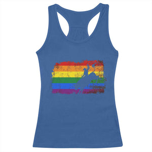 Rodeo Cowboy Bull Rider Western LGBTQ Rainbow Flag Racerback Tank Top TS14 Royal Blue Print Your Wear