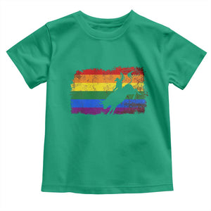 Rodeo Cowboy Bull Rider Western LGBTQ Rainbow Flag Toddler T Shirt TS14 Irish Green Print Your Wear