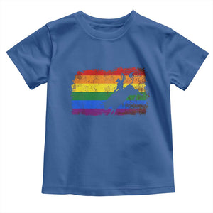 Rodeo Cowboy Bull Rider Western LGBTQ Rainbow Flag Toddler T Shirt TS14 Royal Blue Print Your Wear