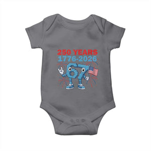 250th America Anniversary Baby Onesie Funny Italian Brainrot Meme 4th of July TS14 Charcoal Print Your Wear