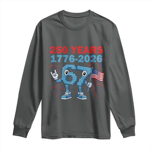 250th America Anniversary Long Sleeve Shirt Funny Italian Brainrot Meme 4th of July TS14 Dark Heather Print Your Wear