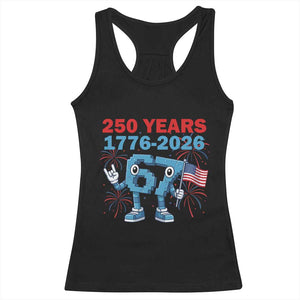 250th America Anniversary Racerback Tank Top Funny Italian Brainrot Meme 4th of July TS14 Black Print Your Wear