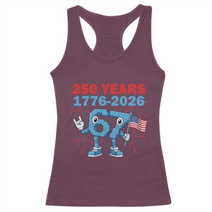 250th America Anniversary Racerback Tank Top Funny Italian Brainrot Meme 4th of July TS14 Maroon Print Your Wear