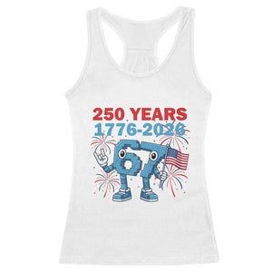 250th America Anniversary Racerback Tank Top Funny Italian Brainrot Meme 4th of July TS14 White Print Your Wear