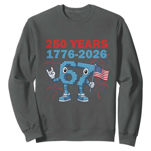 250th America Anniversary Sweatshirt Funny Italian Brainrot Meme 4th of July TS14 Dark Heather Print Your Wear