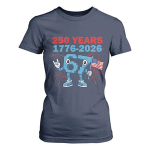 250th America Anniversary T Shirt For Women Funny Italian Brainrot Meme 4th of July TS14 Navy Print Your Wear