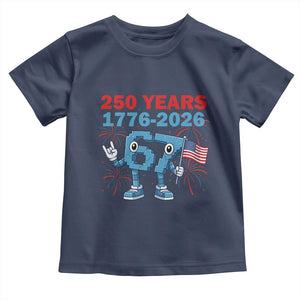 250th America Anniversary Toddler T Shirt Funny Italian Brainrot Meme 4th of July TS14 Navy Print Your Wear