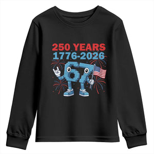 250th America Anniversary Youth Sweatshirt Funny Italian Brainrot Meme 4th of July TS14 Black Print Your Wear