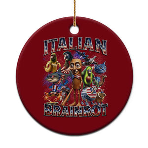 Funny Italian Brainrot Meme 4th of July Ceramic Ornament TS14 1pc Red Print Your Wear
