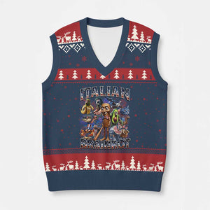 Funny Italian Brainrot Meme 4th of July V-Neck Knit Sweater Vest TS14 Navy Red Print Your Wear