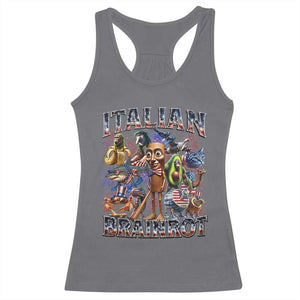Funny Italian Brainrot Meme 4th of July Racerback Tank Top TS14 Charcoal Print Your Wear