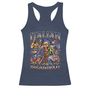 Funny Italian Brainrot Meme 4th of July Racerback Tank Top TS14 Navy Print Your Wear
