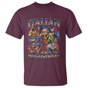 Funny Italian Brainrot Meme 4th of July T Shirt TS14 Maroon Print Your Wear