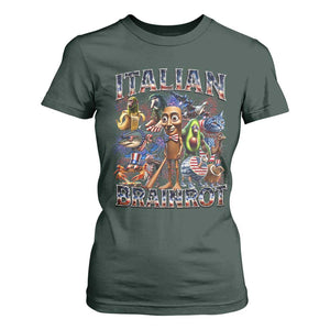 Funny Italian Brainrot Meme 4th of July T Shirt For Women TS14 Dark Forest Green Print Your Wear