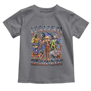 Funny Italian Brainrot Meme 4th of July Toddler T Shirt TS14 Charcoal Print Your Wear