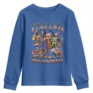 Funny Italian Brainrot Meme 4th of July Youth Sweatshirt TS14 Royal Blue Print Your Wear