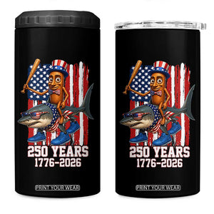 250th America Anniversary 4 in 1 Can Cooler Tumbler Funny Tung Tung Tung Sahur Tralalero Tralala 4th of July