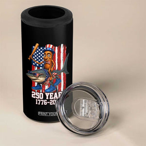 250th America Anniversary 4 in 1 Can Cooler Tumbler Funny Tung Tung Tung Sahur Tralalero Tralala 4th of July