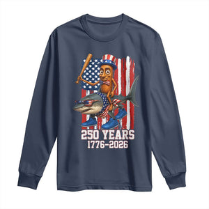 250th America Anniversary Long Sleeve Shirt Funny Tung Tung Tung Sahur Tralalero Tralala 4th of July