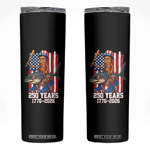250th America Anniversary Skinny Tumbler Funny Tung Tung Tung Sahur Tralalero Tralala 4th of July TS14 Black Print Your Wear