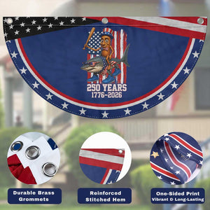 250th America Anniversary Patriotic Fan Flag Funny Tung Tung Tung Sahur Tralalero Tralala 4th of July